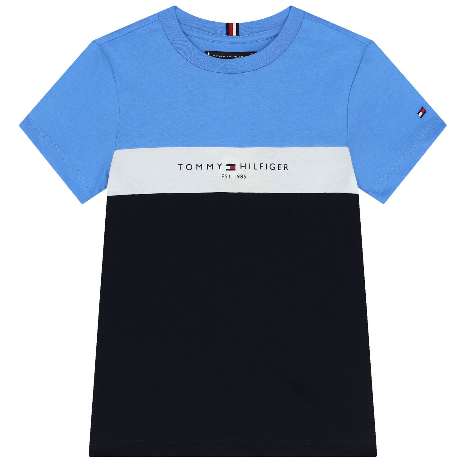 طقم شورت أولاد بالشعار باللون الكحلى والأزرق, 1, hi-res image number null