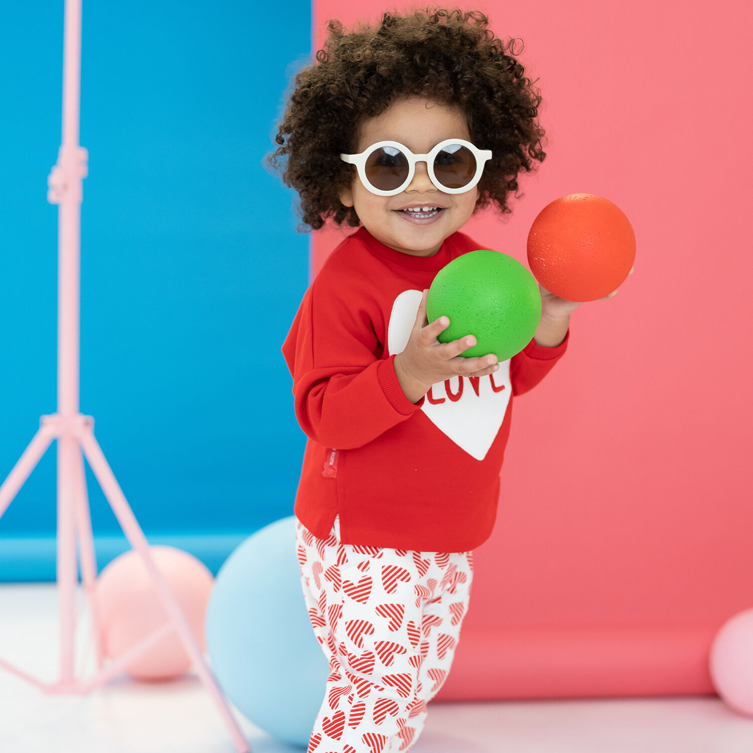 Girls Red & White Floral Leggings Set, 1, hi-res image number null