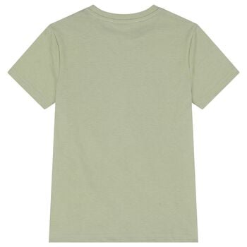 Boys Mini Me Green Logo T-Shirt