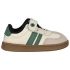 Younger Boys Ivory & Green Trainers, 1, hi-res
