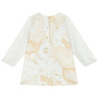 Baby Girls Ivory & Beige Geo Map Dress Set, 1, hi-res