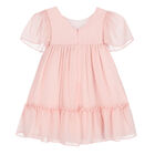 Girls Pink Chiffon Dress, 3, hi-res