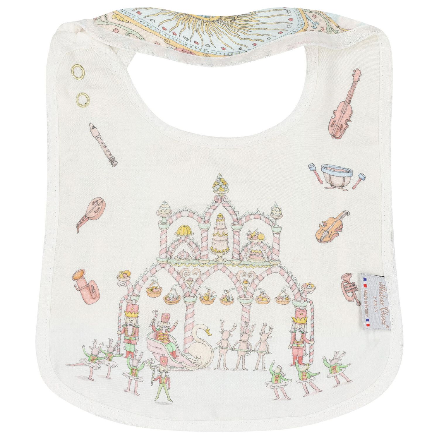 White & Blue Nutcracker Baby Bib, 1, hi-res image number null