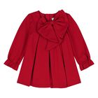 Younger Girls Red Bow Dress, 1, hi-res