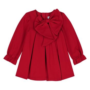 Younger Girls Red Bow Dress