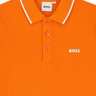 تيشيرت بولو بالشعار باللون البرتقالى للأولاد, 3, hi-res