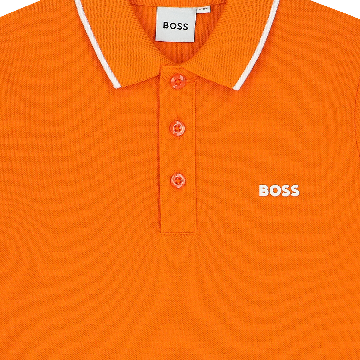 تيشيرت بولو بالشعار باللون البرتقالى للأولاد, 3, hi-res