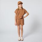 Girls Brown Logo Shorts, 1, hi-res