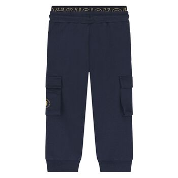 Younger Boys Navy Blue Logo Joggers