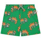 Younger Boys Green Gecko Shorts, 1, hi-res