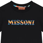 تيشيرت أولاد بالشعار باللون الأسود, 2, hi-res