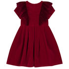 Girls Red Velvet Bow Dress, 1, hi-res