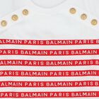 فستان بنات بالشعار باللون الأبيض والأحمر, 2, hi-res