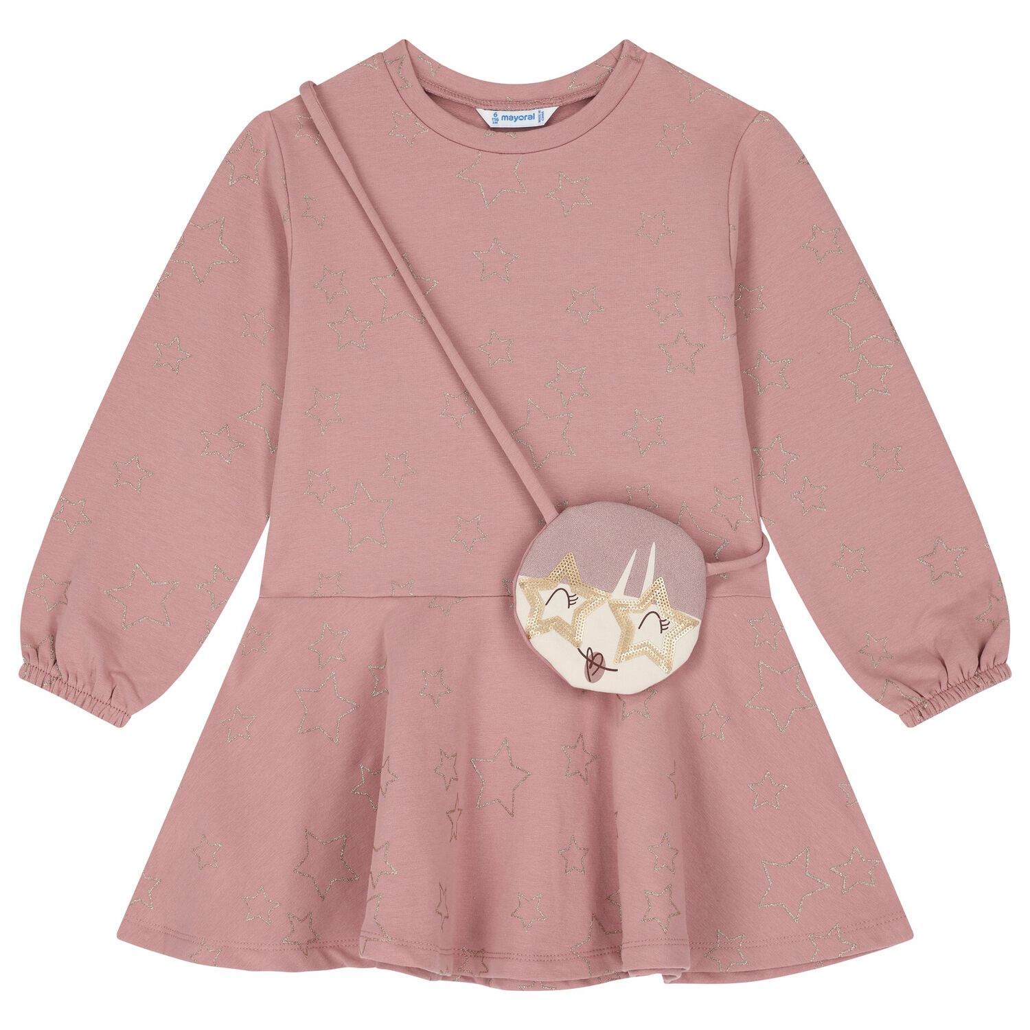 Girls Pink Star Dress Set, 1, hi-res image number null