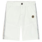 Boys White Logo Shorts, 2, hi-res