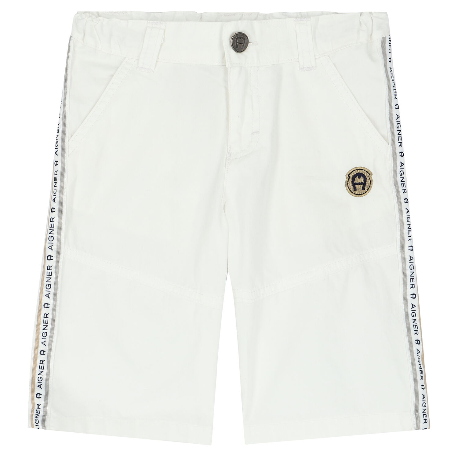 Boys White Logo Shorts, 2, hi-res