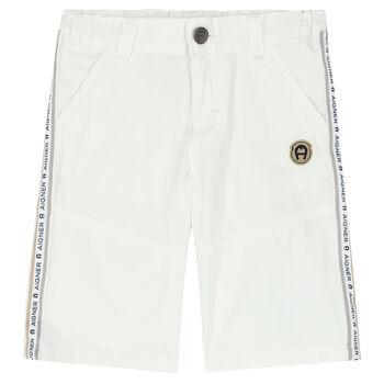 Boys White Logo Shorts