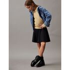 Girls Black Logo Skirt, 1, hi-res