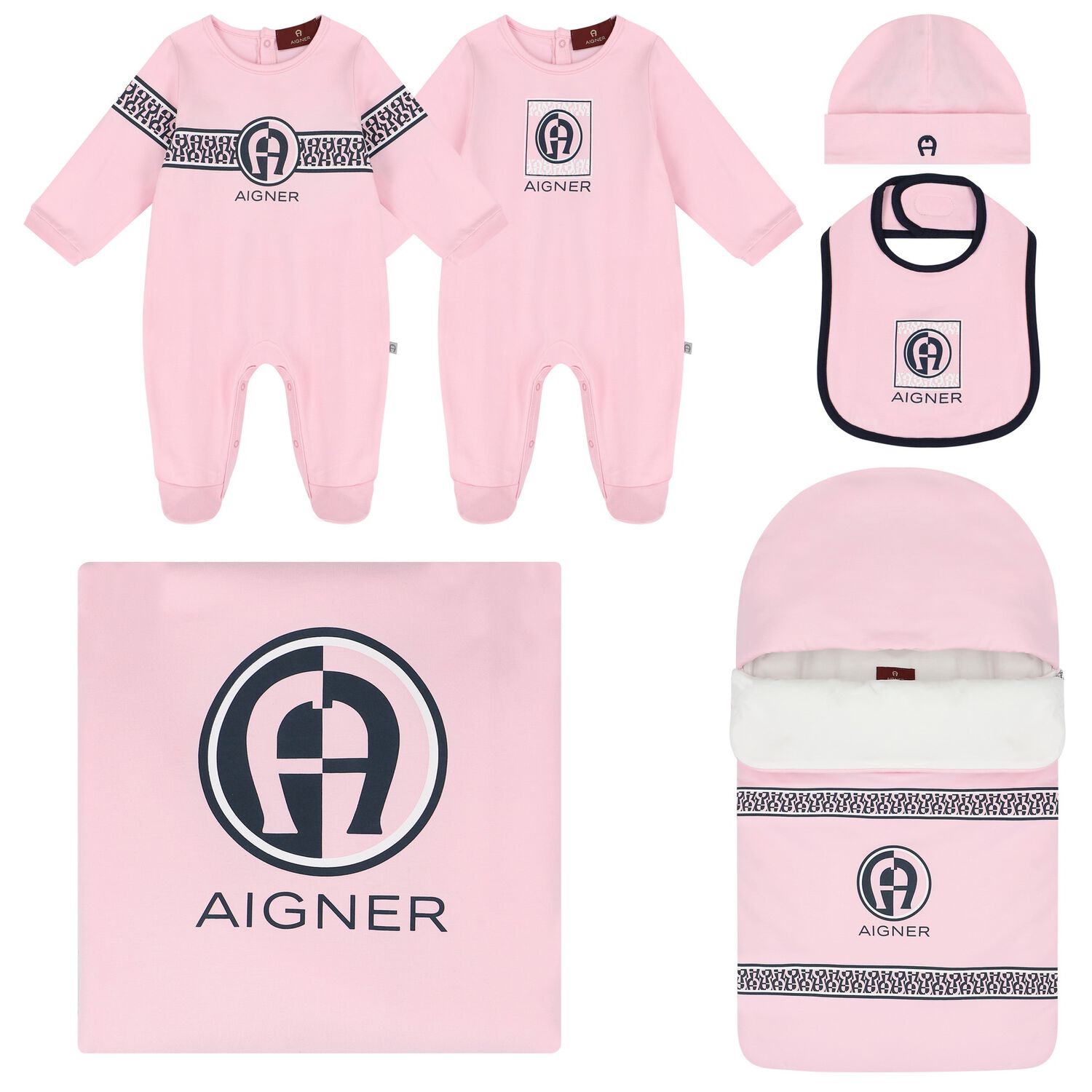 Baby Girls Pink Logo Baby Set, 1, hi-res