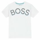 Boys White Logo T-Shirt, 1, hi-res