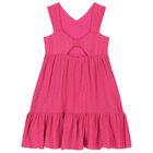 Girls Pink Embroidered Dress, 1, hi-res