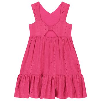 Girls Pink Embroidered Dress