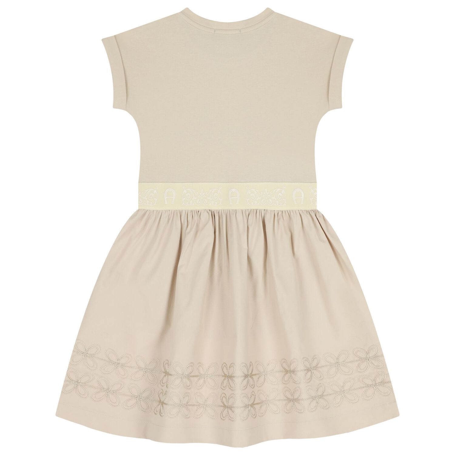 Girls Beige Logo Dress, 2, hi-res