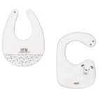 White Teddy Bear Bibs ( 2 Pack ), 1, hi-res