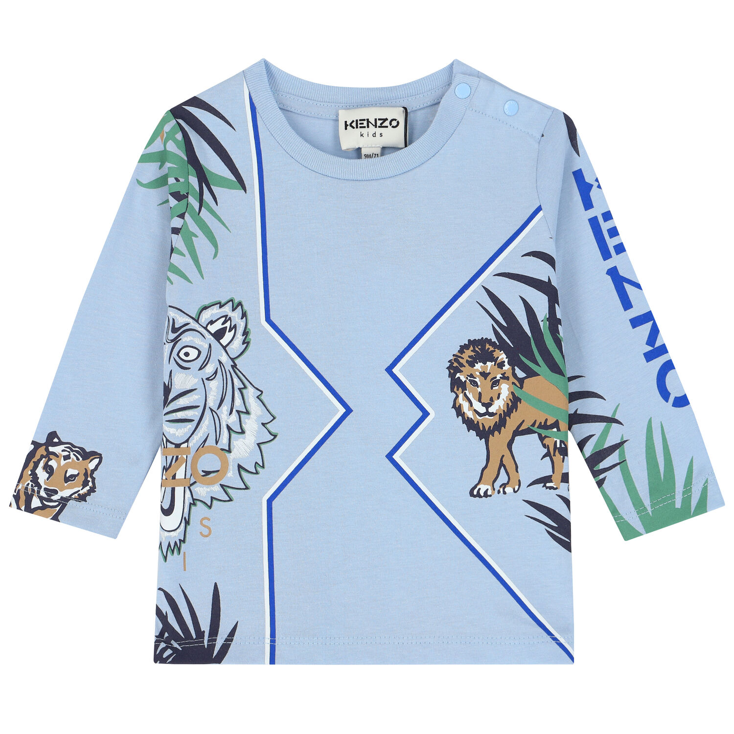 Younger Boys Blue Logo Tiger Top, 1, hi-res image number null