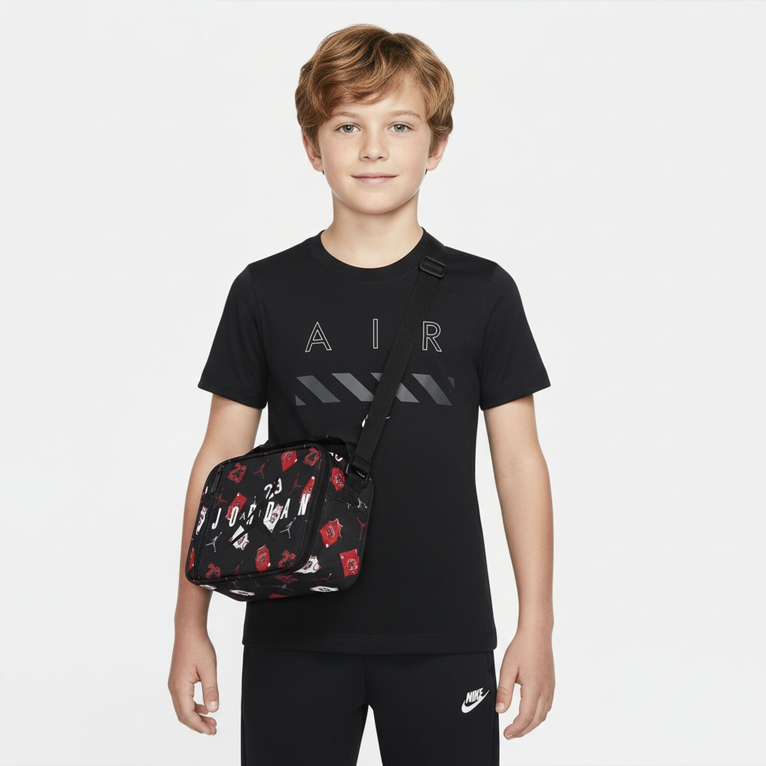 تي شيرت أسود بشعار للأولاد, 1, hi-res image number null