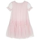 Girls Pink Embellished Tulle Dress, 1, hi-res