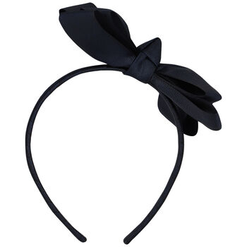 Girls Navy Blue Bow Headband