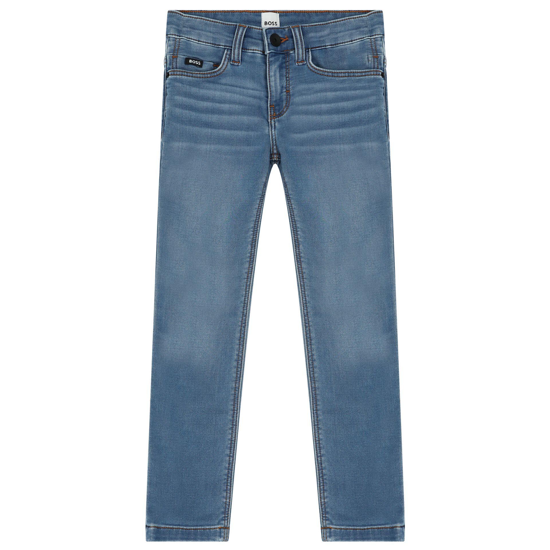 BOSS Boys Blue Logo Denim Jeans Junior Couture UAE