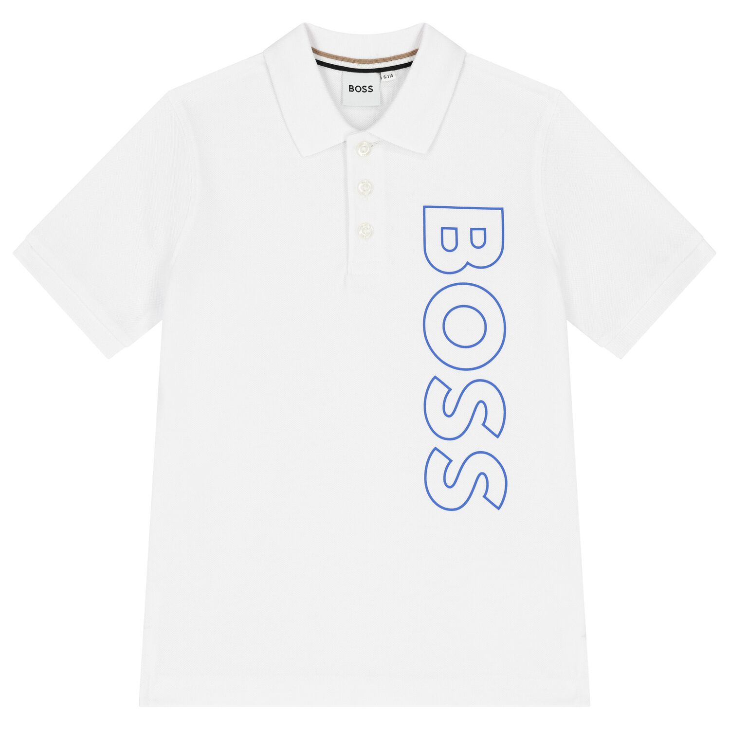 Boys White Logo Polo Shirt, 2, hi-res image number null