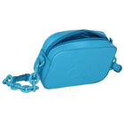 حقيبة جلد بالشعار باللون الوردي, 3, hi-res