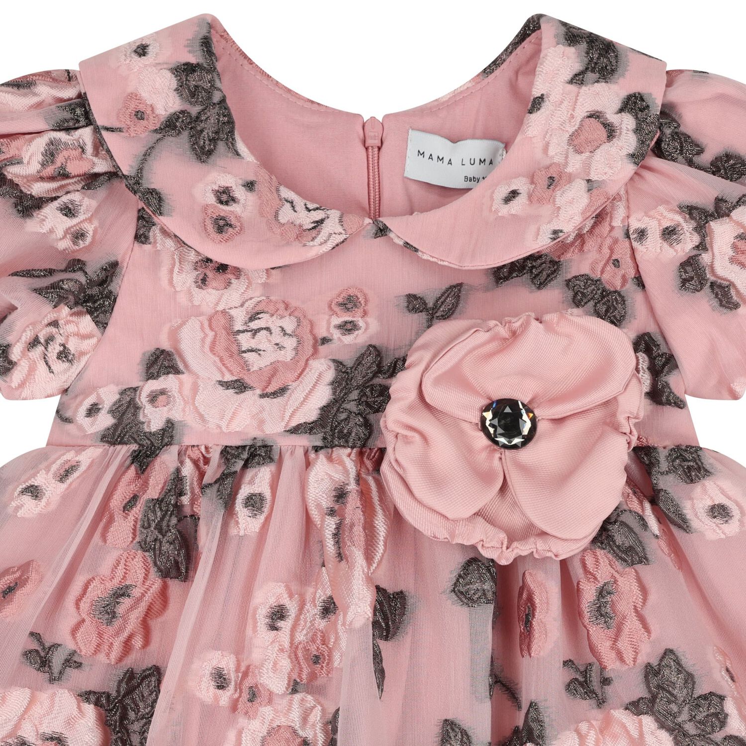 Younger Girls Pink Floral Dress, 1, hi-res image number null