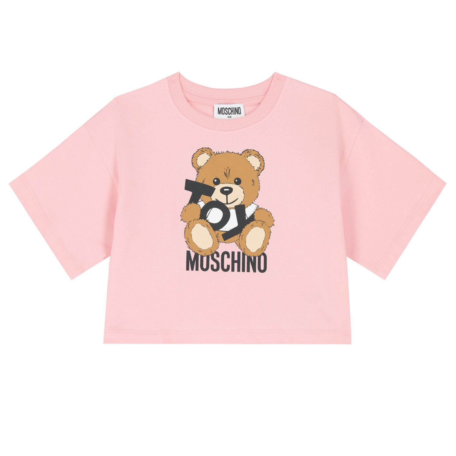 Girls Pink Teddy Bear Logo T-Shirt, 2, hi-res