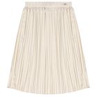 Girls Gold Logo Pleated Skirt, 1, hi-res