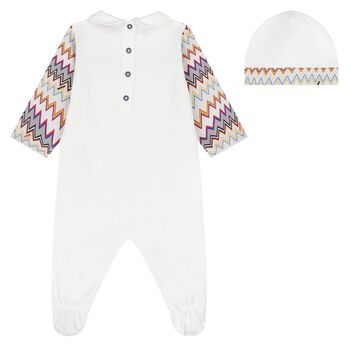 Baby Girls White Logo Babygrow Gift Set