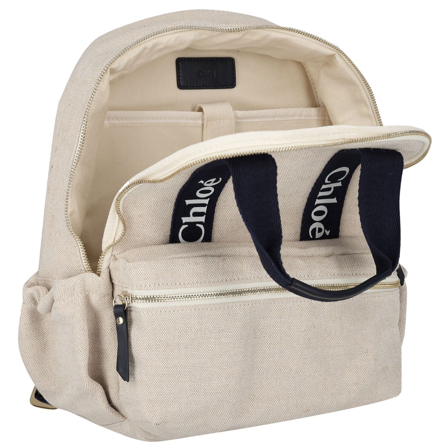 Girls Beige Logo Backpack, 1, hi-res image number null