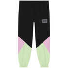 Girls Black Logo Joggers, 1, hi-res