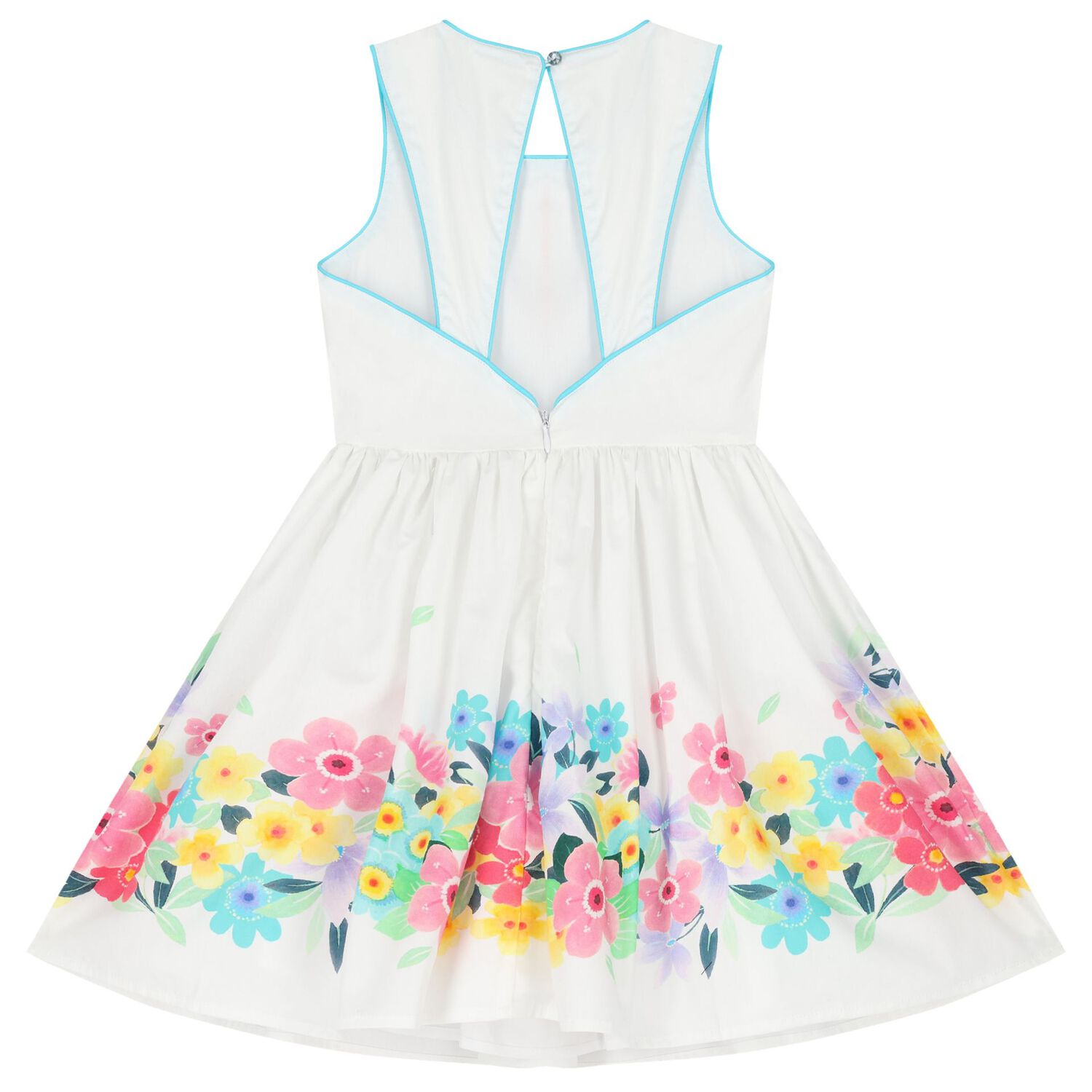 Girls White Floral Dress, 1, hi-res image number null