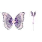 Girls Purple Wings & Wand Set, 1, hi-res