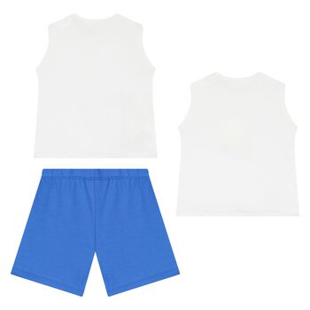 Baby Boys Blue Dino Cotton Shorts Sets ( 3 Piece Set )