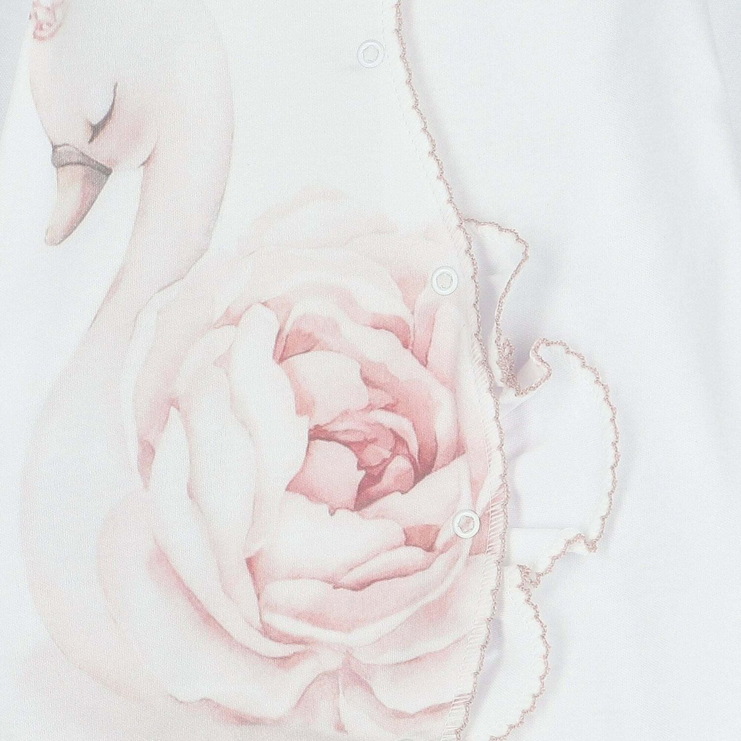 Baby Girls White & Pink Babygrow, 1, hi-res image number null
