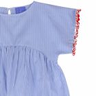 Girls Blue & White Stripe Top, 1, hi-res