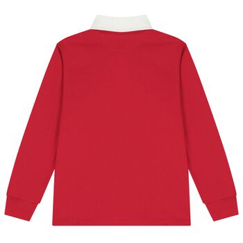 قميص بولو للأولاد باللون الأحمر 