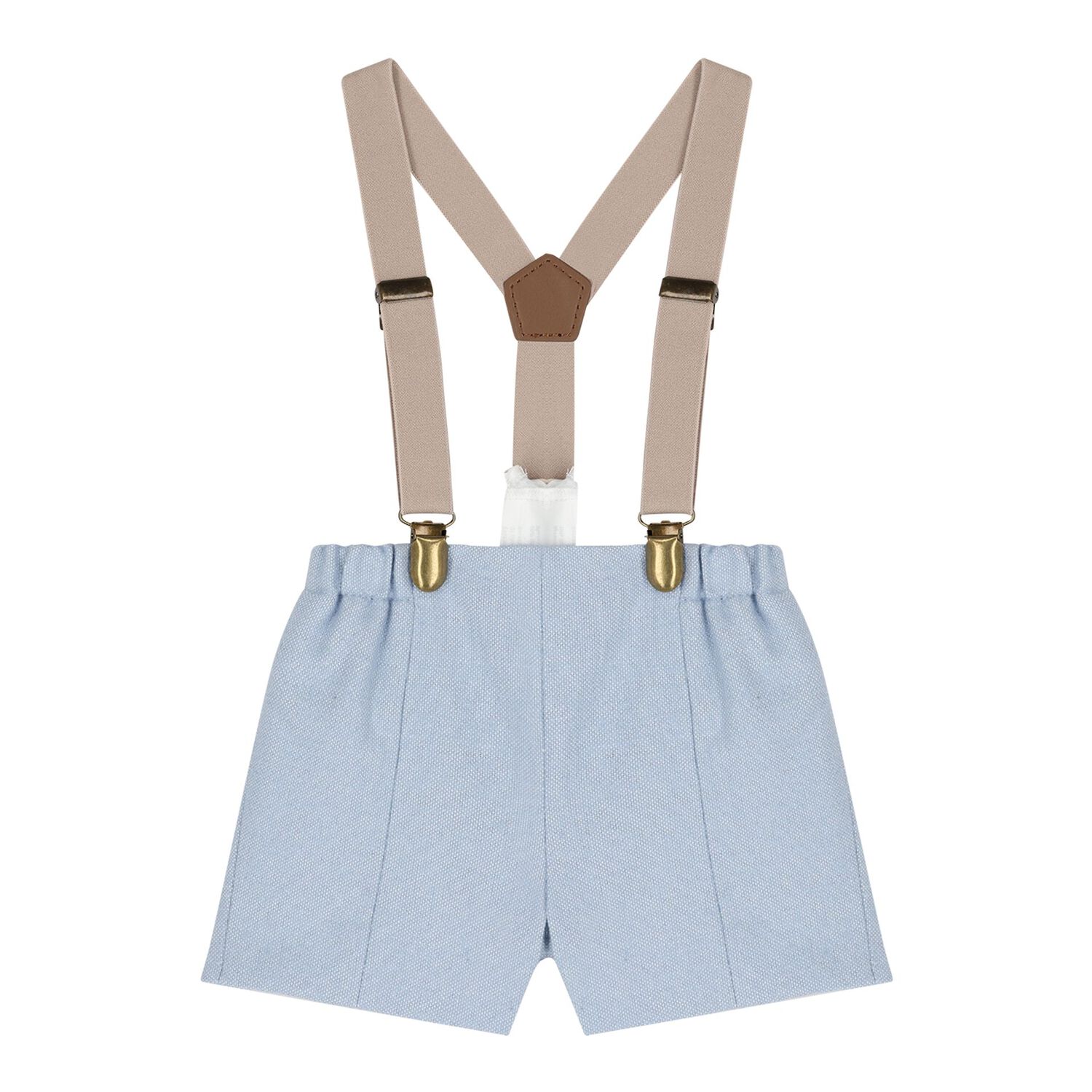 Baby Boys White & Blue Shorts Set, 1, hi-res