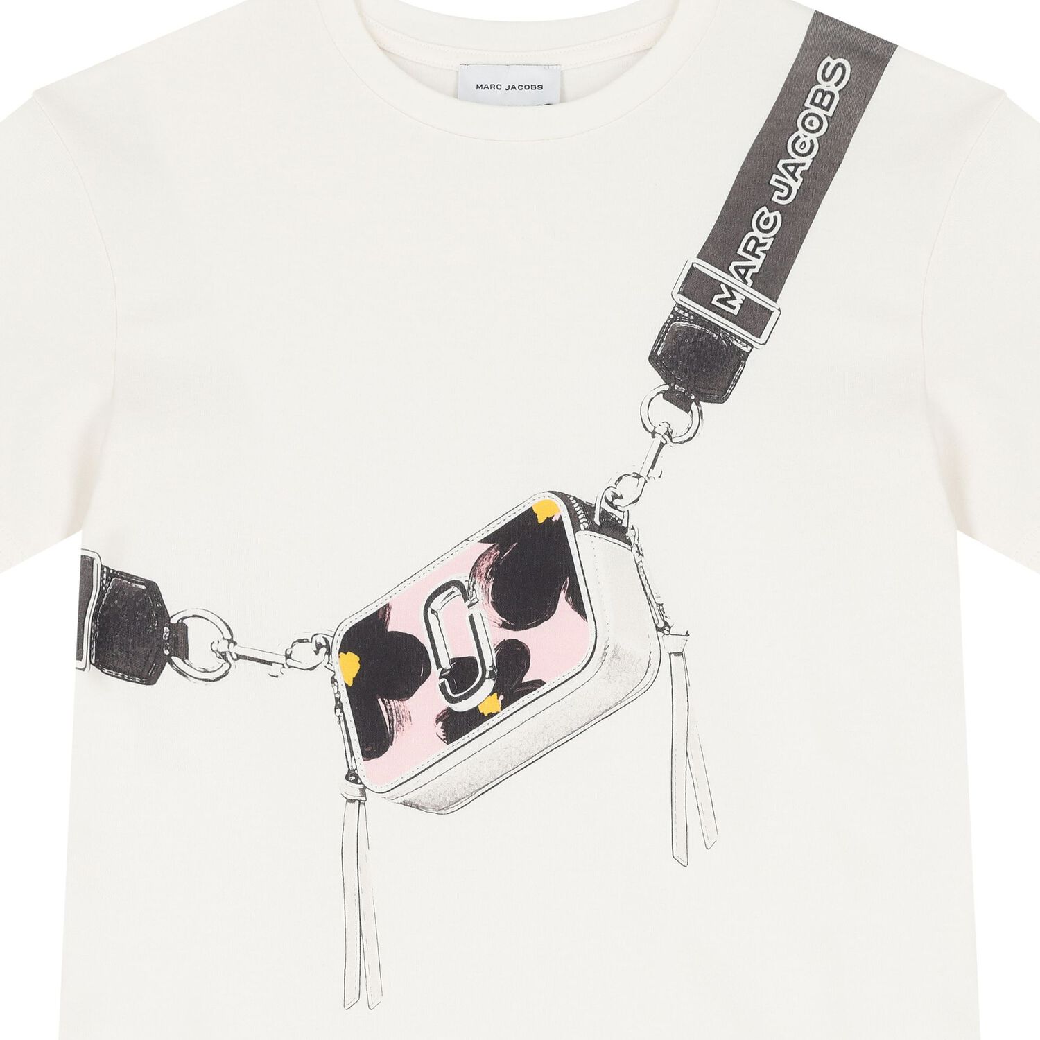 فستان بنات  بالشعار باللون الأبيض, 2, hi-res