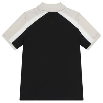 Boys Black Logo Polo Shirt